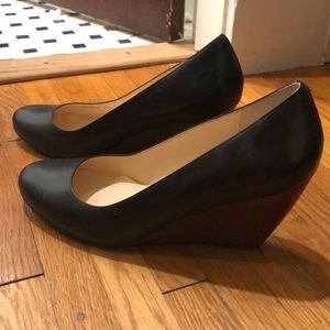 Cole Haan Black Leather Wedges